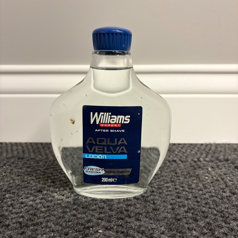 Williams Expert Aqua Velva After Shave Locion Fresh Control 200ml Glass Bottle